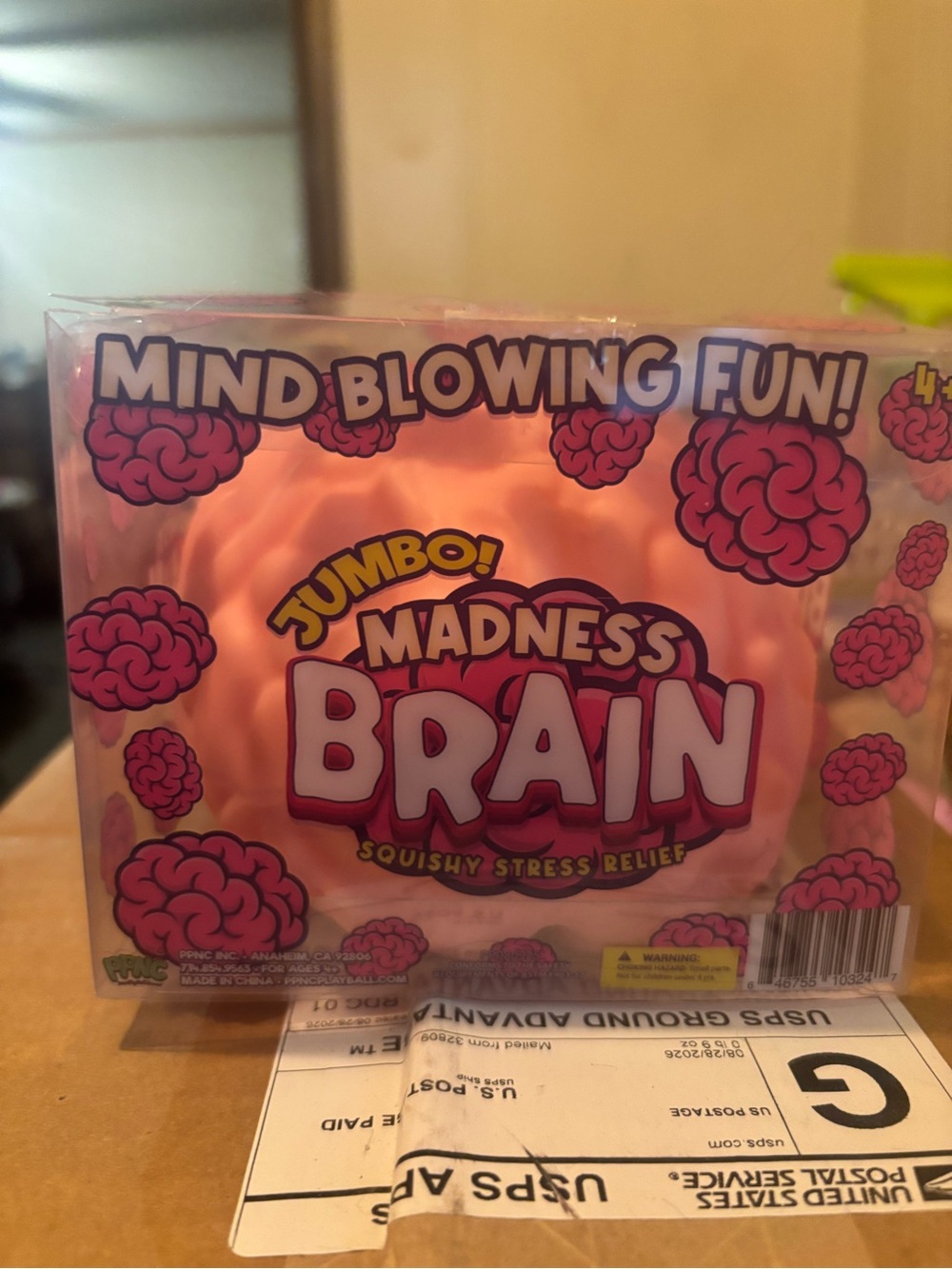 PPNC Brain Jumbo Squishy Stress Toy - Pink